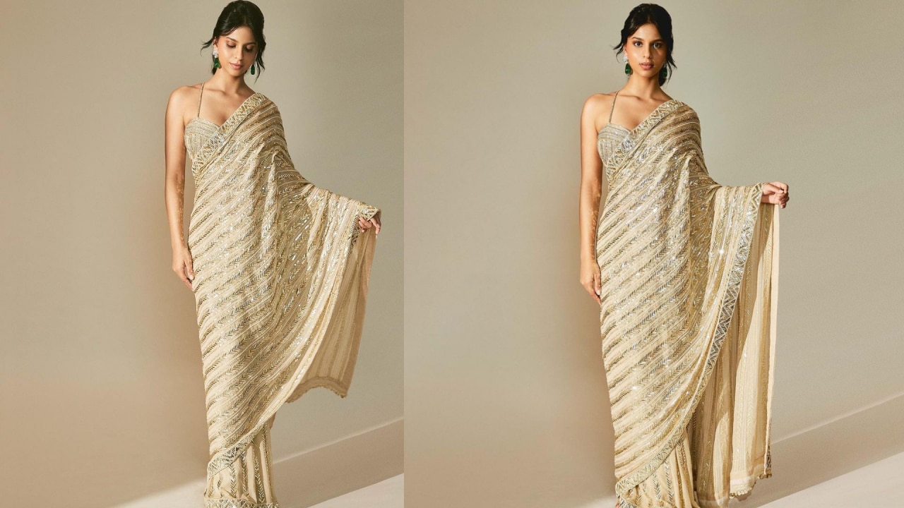 Suhana Khan saree look