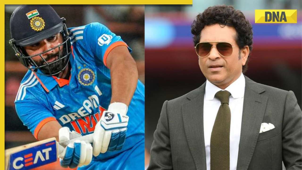 Sachin Tendulkar reacts after Rohit Sharma breaks his World Cup record ...