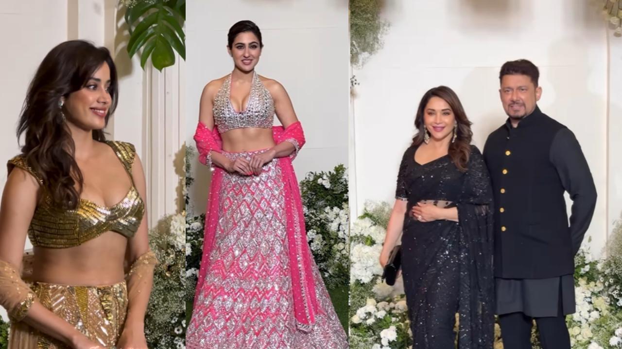 Janhvi kapoor, Sara Ali Khan, Madhuri Dixit With Husband Ram nene