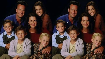 Monica and Chandler with kids