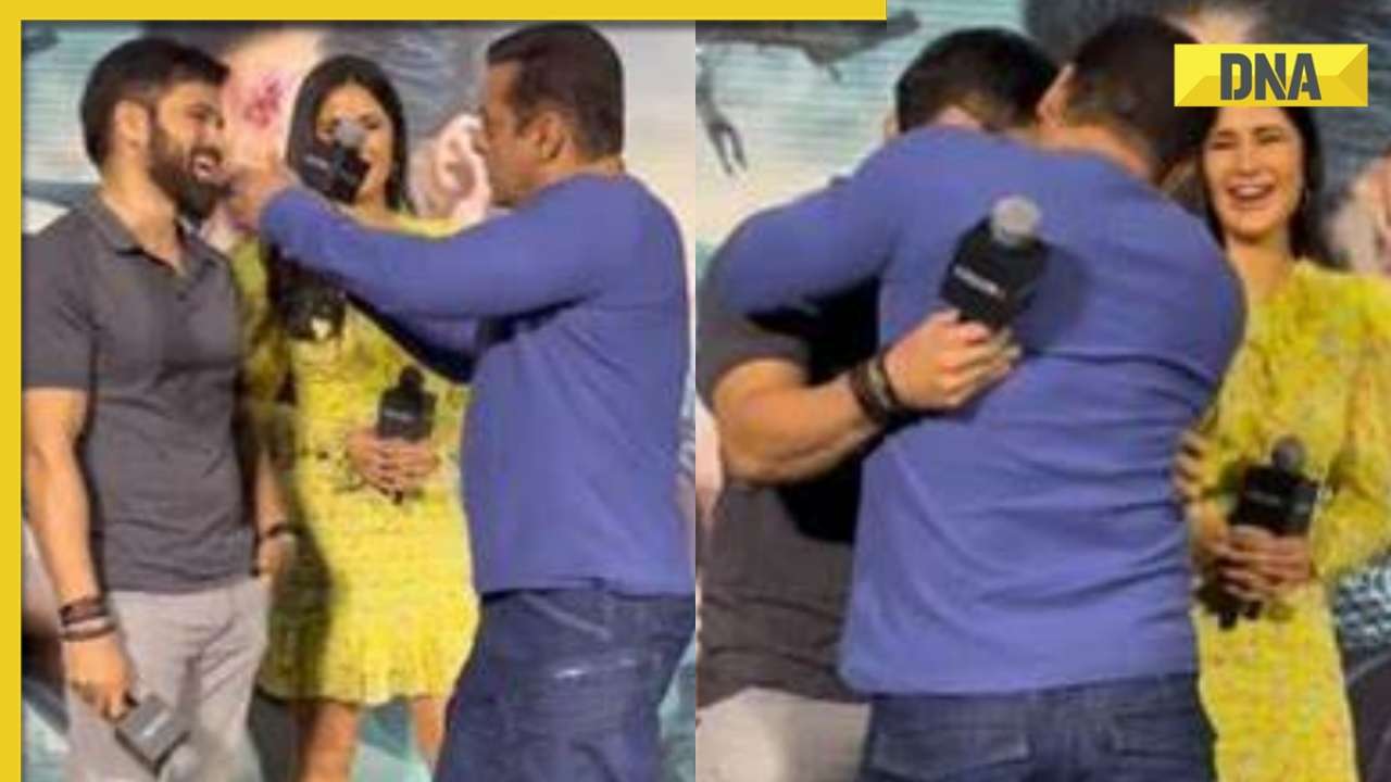 Salman Khan leaves Katrina Kaif stunned as he almost kisses Emraan Hashmi at Tiger 3 success event: 'Inki aadat...'