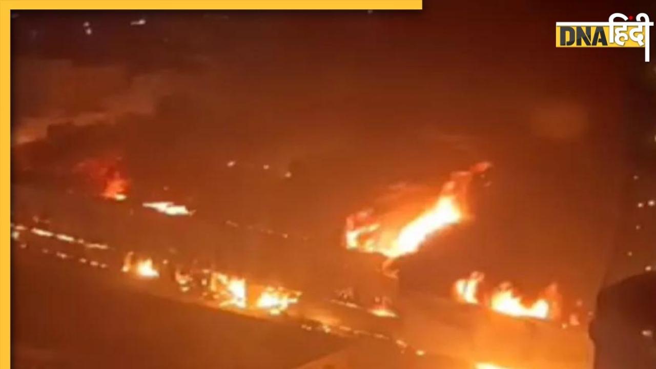 नोएडा सेक्टर 74 के बारात घर में लगी भीषण आग, लपटों की डरावनी तस्वीरें आईं सामने
