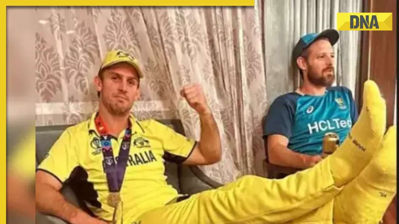 Marsh defends his controversial World Cup trophy photo with feet