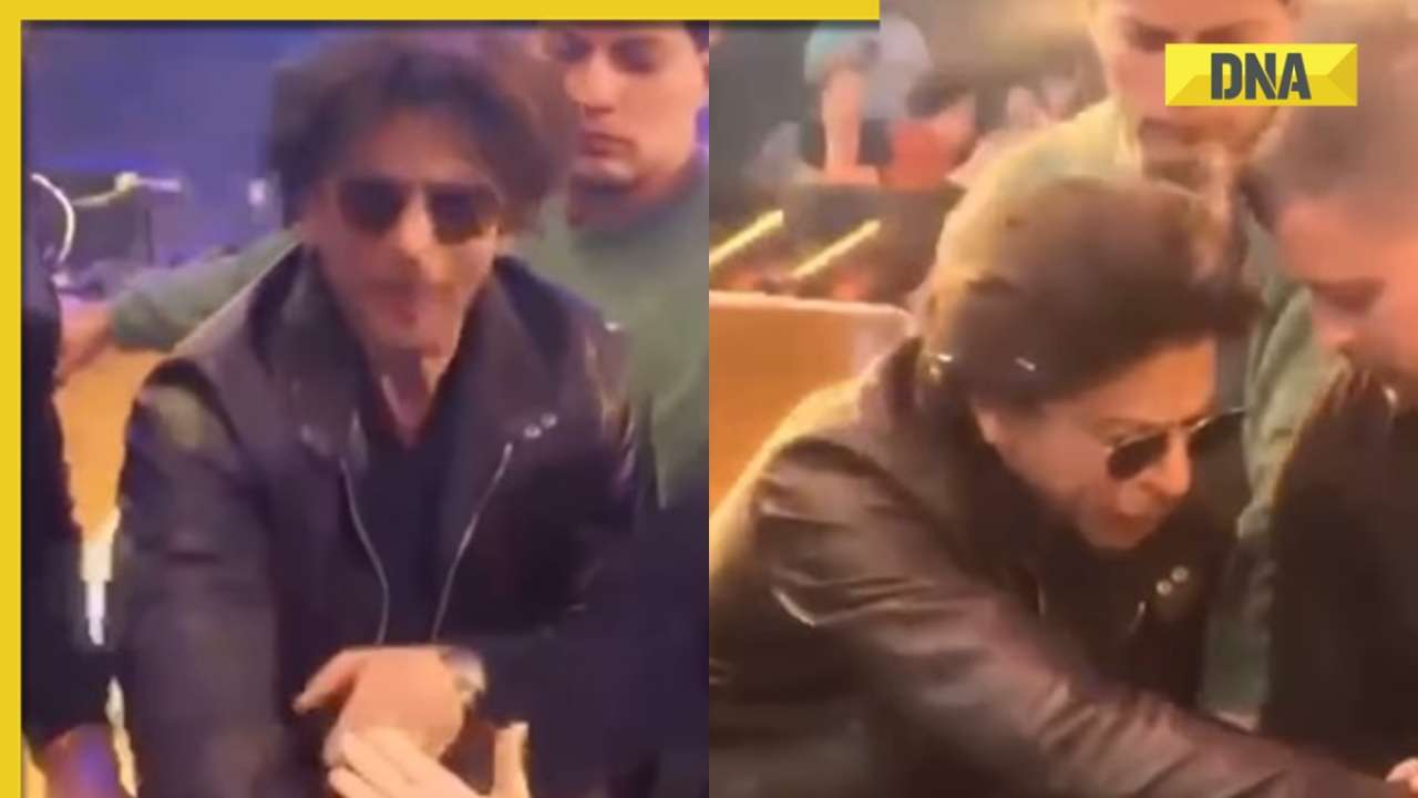 Watch: Shah Rukh Khan fans refuse to leave his hand, pull him at Dunki's promotional event in Dubai