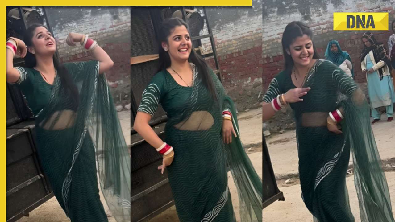 Viral video: Saree-clad woman's killer dance to Haryanvi song wows internet, watch