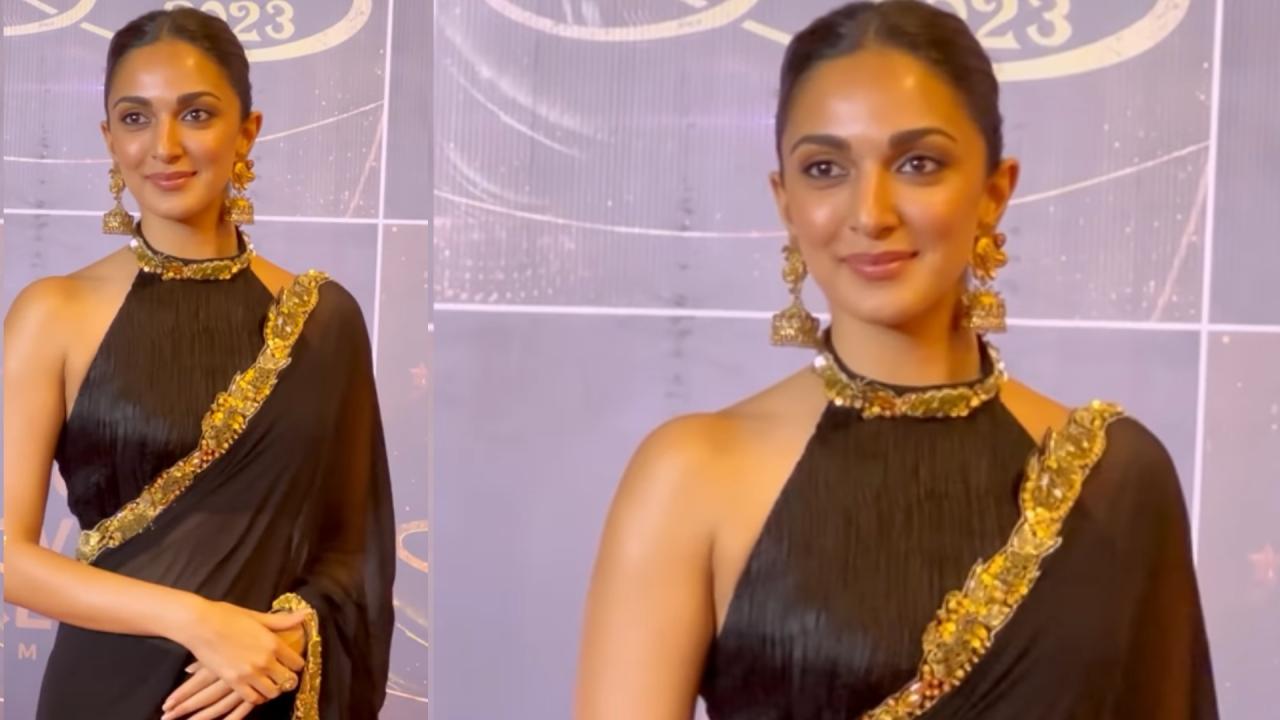 Kiara Advani Looks Stunning In Black Saree