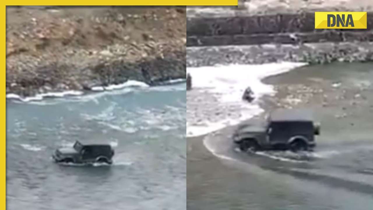 Watch viral video: Mahindra Thar owner drives SUV through river to skip Manali traffic, fined...
