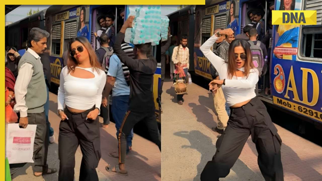 Viral video: Woman's epic dance to Bhojpuri song at railway station fails to impress internet, watch