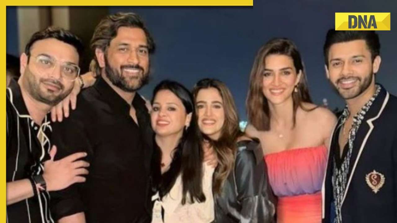 MS Dhoni, wife Sakshi meet Bollywood star Kriti Sanon in Dubai; pic from vacation goes viral