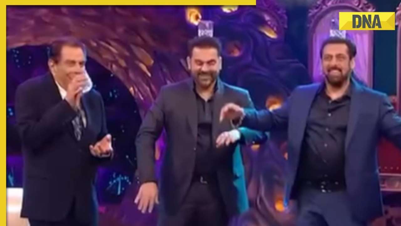 Watch: Dharmendra recreates son Bobby Deol's viral Jamal Kudu step on Bigg Boss, teaches Salman Khan