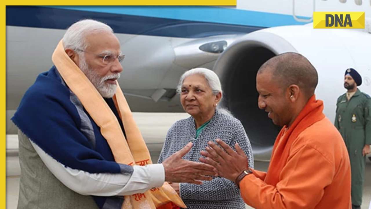 PM Modi arrives in Ayodhya, receives warm welcome by Uttar Pradesh CM Yogi Adityanath, Governor Anandiben Patel