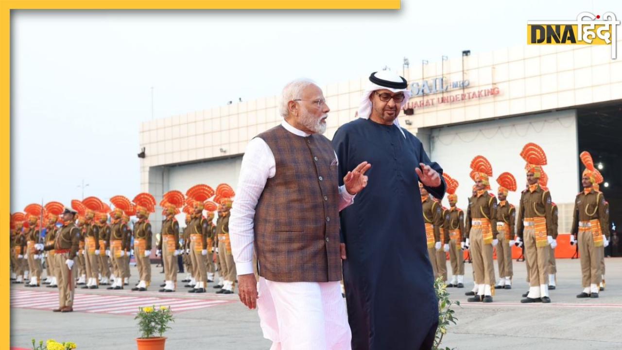 UAE के राष्ट्रपति का पीएम मोदी ने गुजरात में किया स्वागत, साथ में किया रोड शो