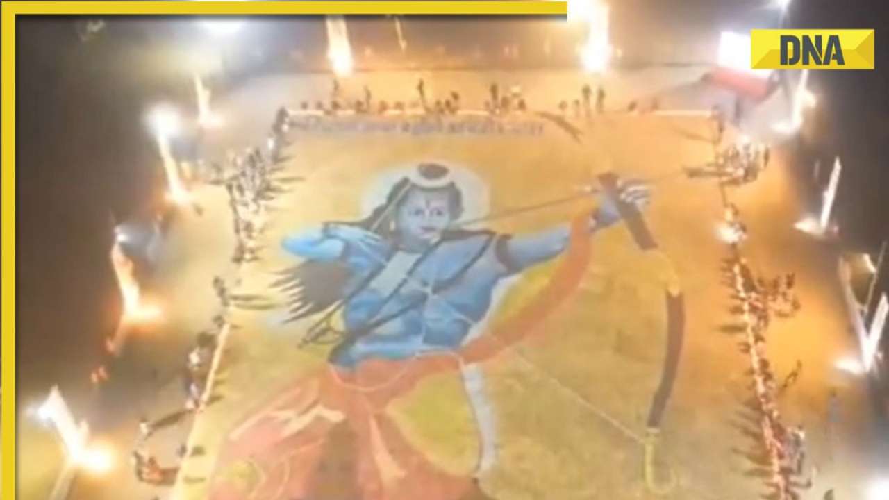 Watch: Lord Ram's portrait prepared using 14 lakh diyas ahead of Ram Temple consecration