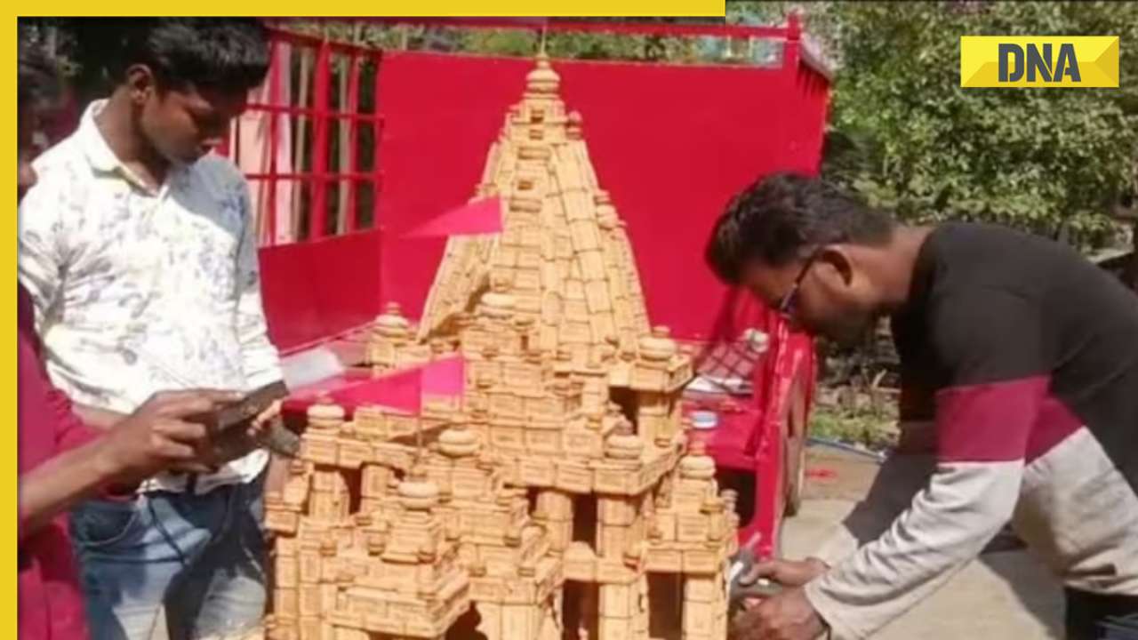 Viral video: Man makes replica of Ayodhya's Ram Mandir with 20 kg Parle-G biscuits, watch