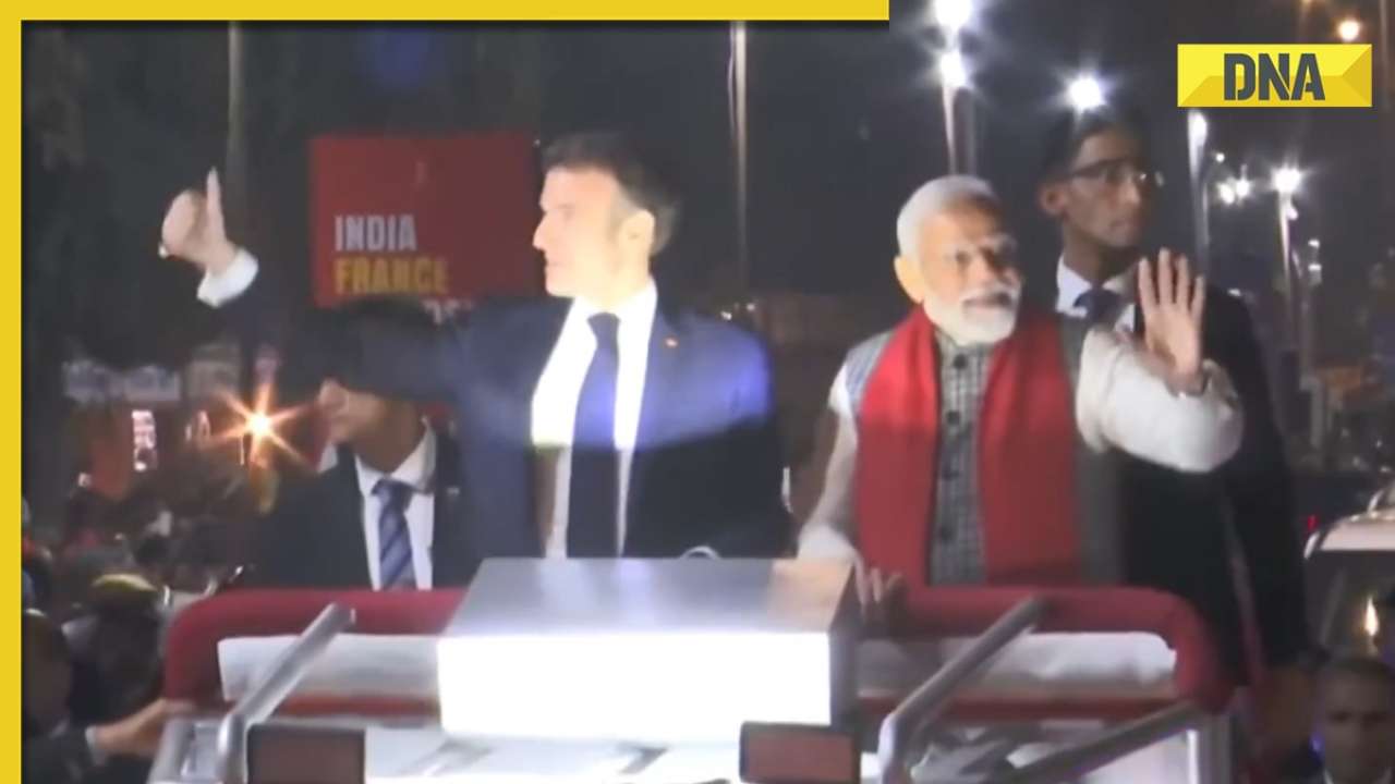 Watch: PM Modi, French President Emmanuel Macron hold roadshow in Jaipur ahead of Republic Day celebrations