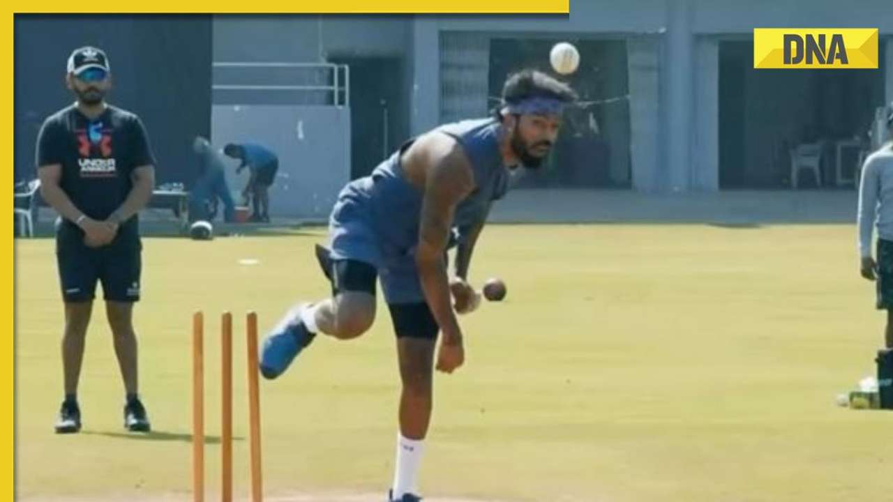 Watch: Hardik Pandya, who is recovering from ankle injury, initiates full-tilt bowling
