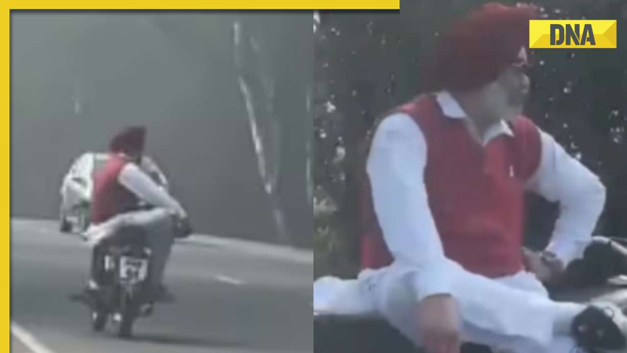 Viral video: Elderly man's hands-free Royal Enfield ride stuns internet, watch