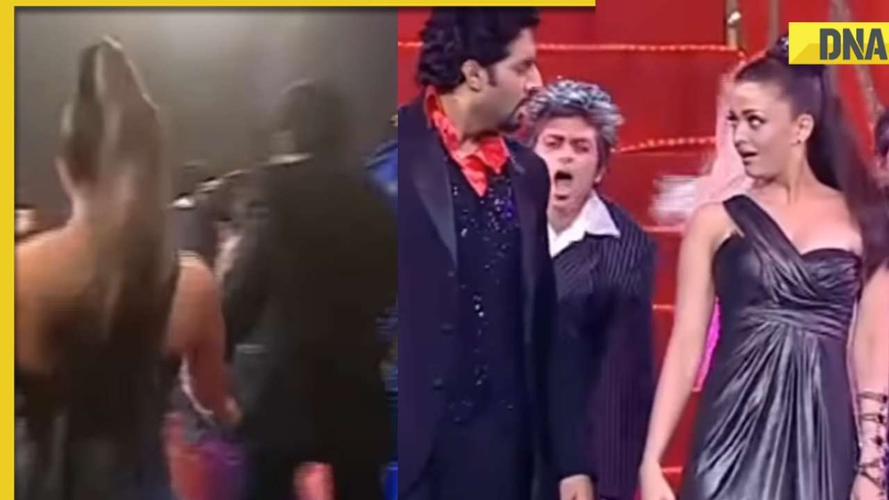 Watch: Abhishek Bachchan pulls Aishwarya Rai on stage to dance with him, throwback video goes viral, fans react