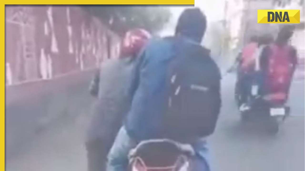 Watch viral video: Rapido rider pushes bike with passenger sitting on it in Hyderabad, here's why
