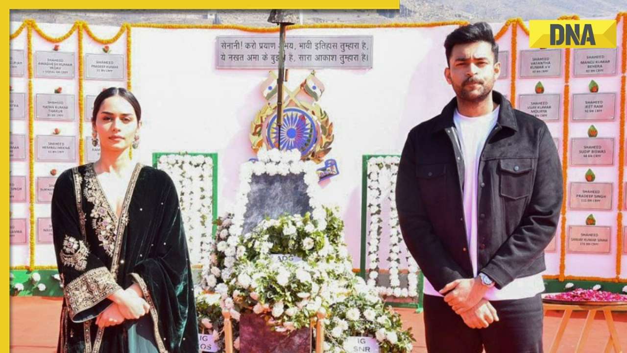 In pics: Operation Valentine stars Varun Tej, Manushi Chhillar visit Pulwama memorial on terror attack's 5th anniversary
