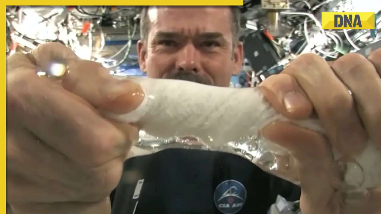 Viral video: Astronaut squeezes wet towel in space, what happens next will leave you stunned