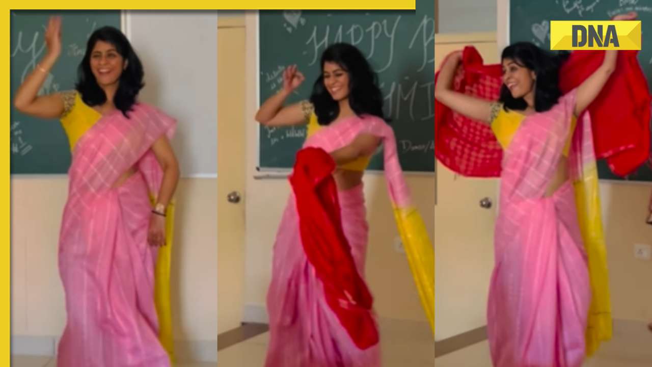 Viral video: Saree-clad teacher's epic dance to Kajra Re on her birthday impresses internet