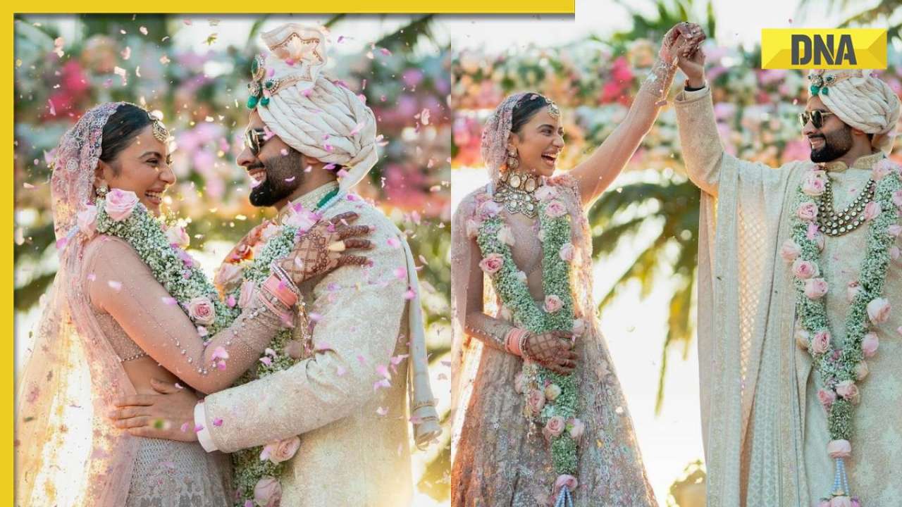 Decoding Rakul Preet Singh, Jackky Bhagnan's pastel wedding outfits