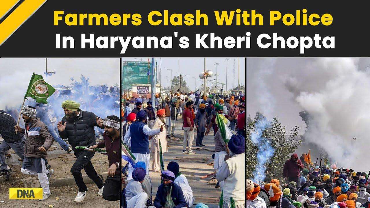 Farmers Protest: Tear Gas Fired, Stones Pelted During Farmers' Protest In Haryana's Kheri Chopta