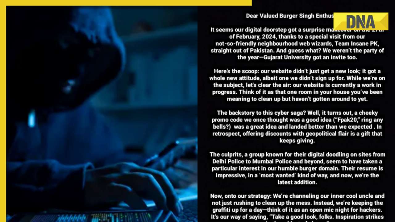 Pakistani group hacks Burger Singh website, company's reaction leaves internet in stitches