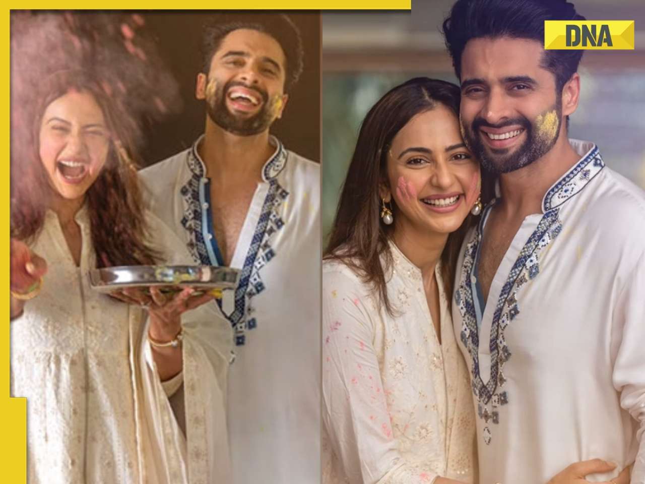 Newlyweds Rakul Preet Singh and Jackky Bhagnani celebrate first Holi after marriage, adorable photos go viral