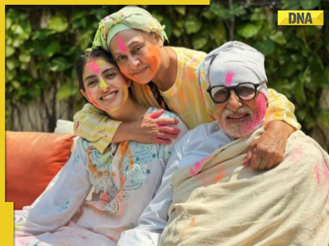 Navya Naveli Nanda drops pics of Holi celebration with Amitabh Bachchan, Jaya Bachchan; netizens ask 'where's Aishwarya'