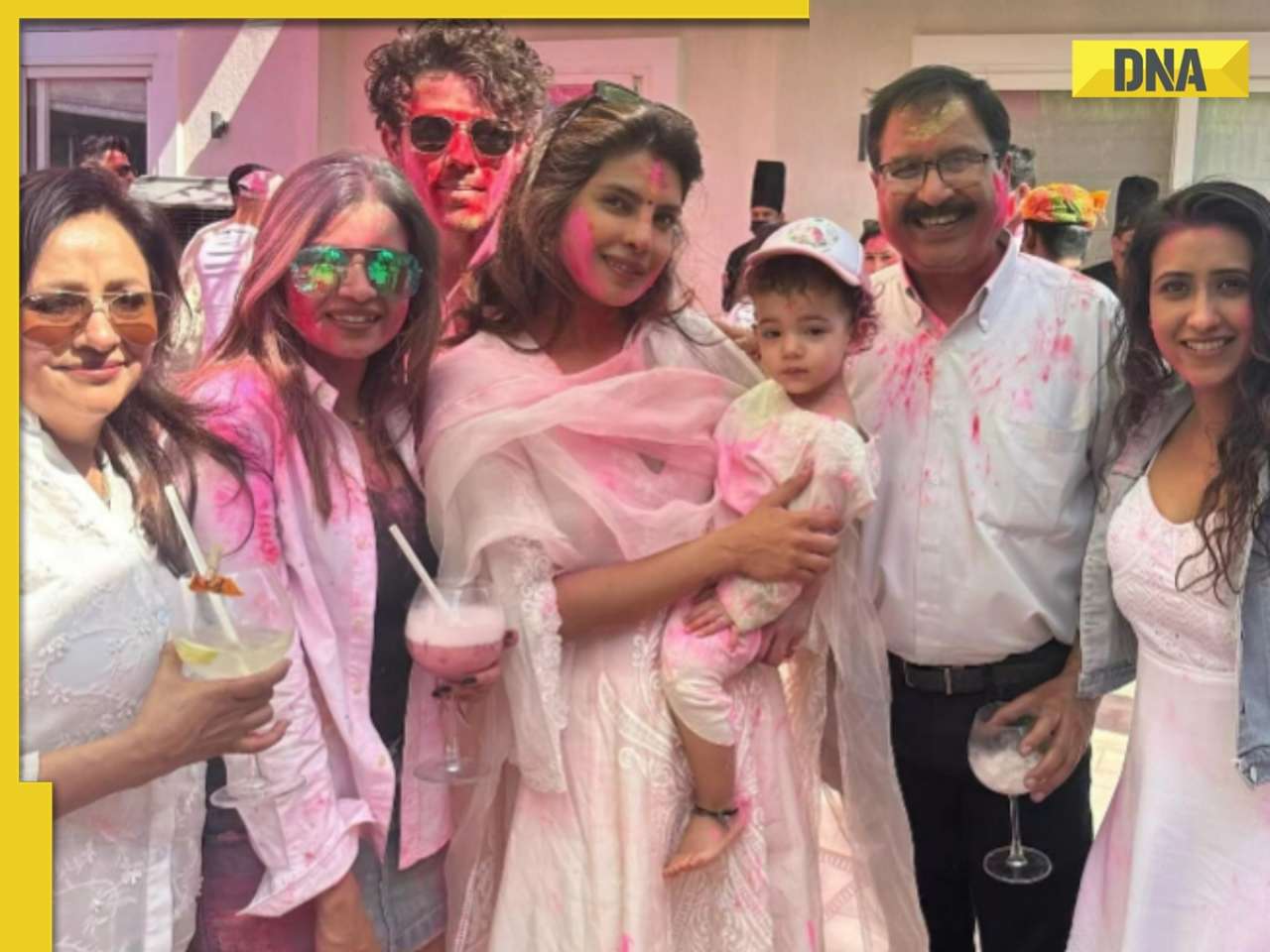 Priyanka Chopra, Nick Jonas dance to dhol beats at Holi party as they celebrate festival with Malti Marie, Chopra family