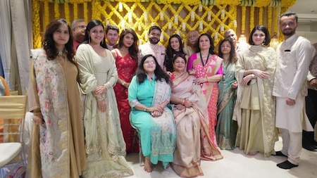 Mannara Chopra and family at cousin Siddharth Chopra roka 