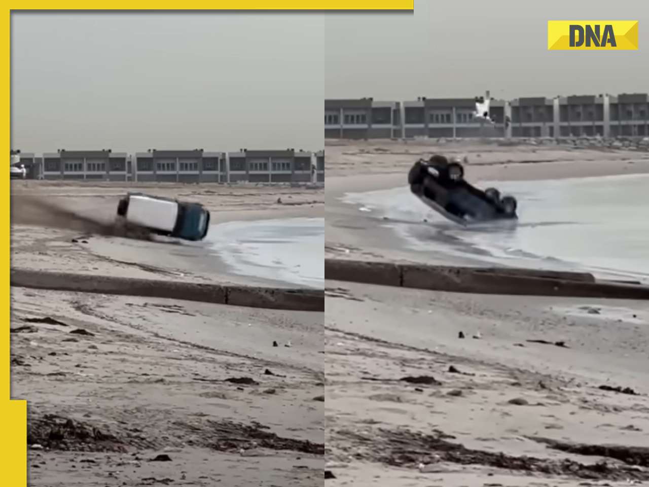Driver's reckless stunt sends SUV flying on beach, video goes viral