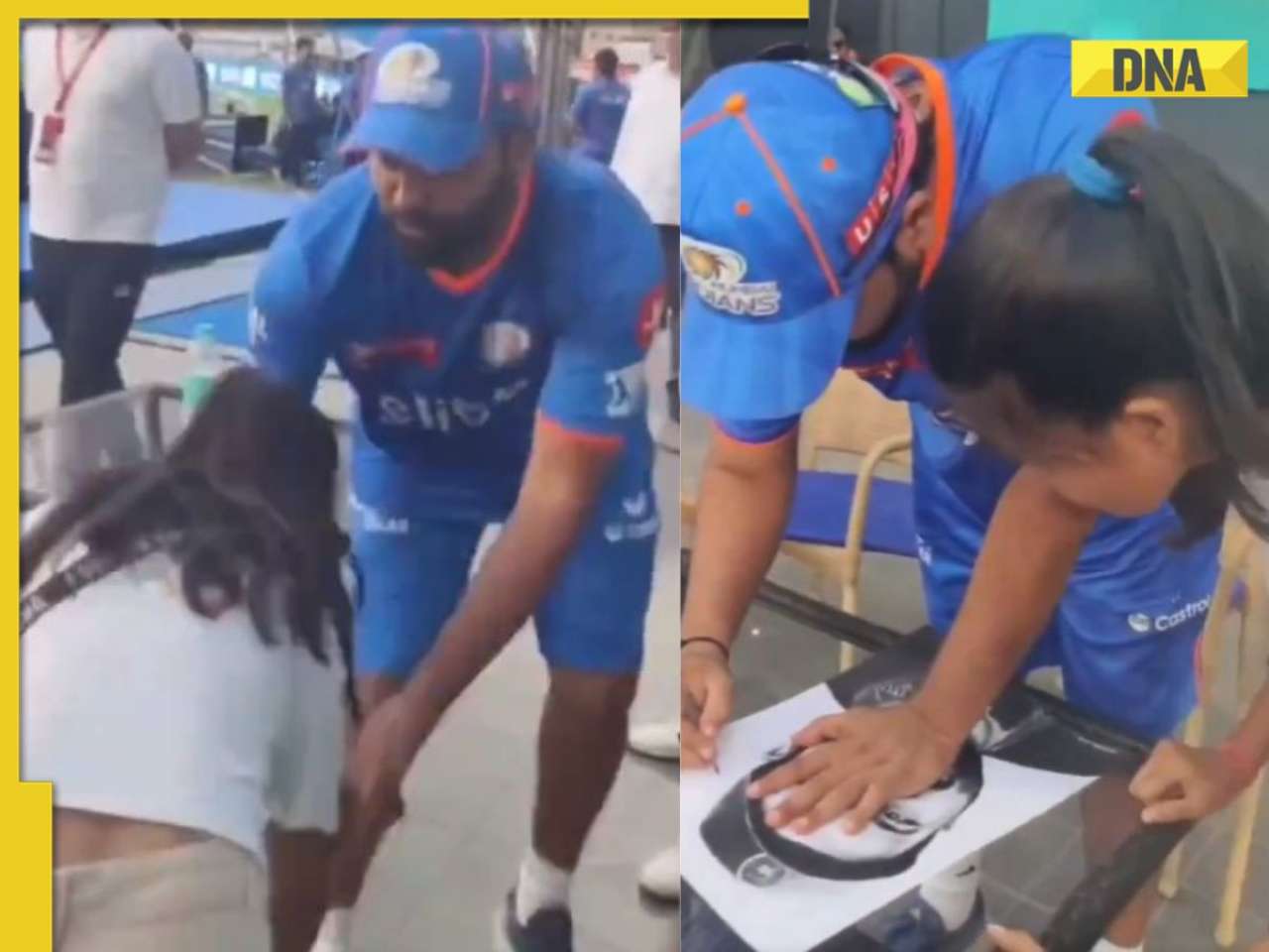 IPL 2024: Female fan touches Rohit Sharma's feet; ex-MI captain wins hearts by giving his autograph - Watch