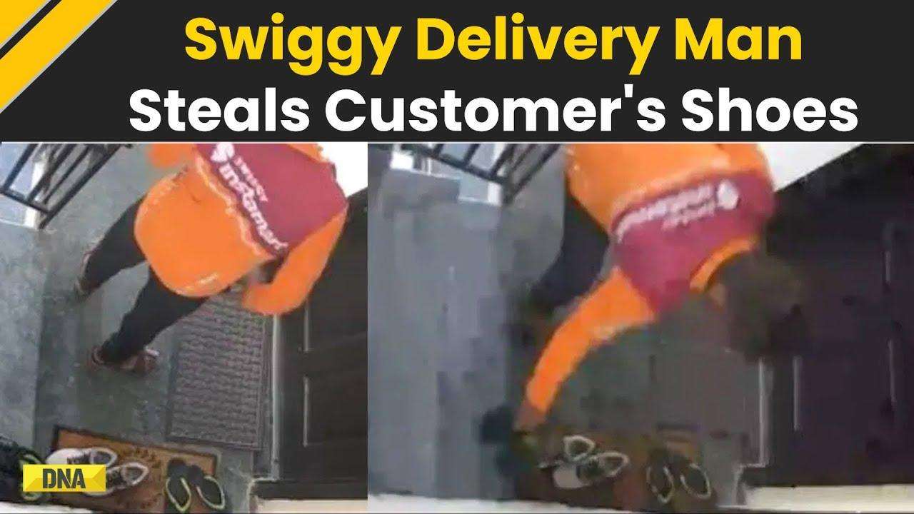 Watch! Swiggy Delivery Man Caught Stealing Shoes From Customer's Flat In Gurugram, Video Goes Viral