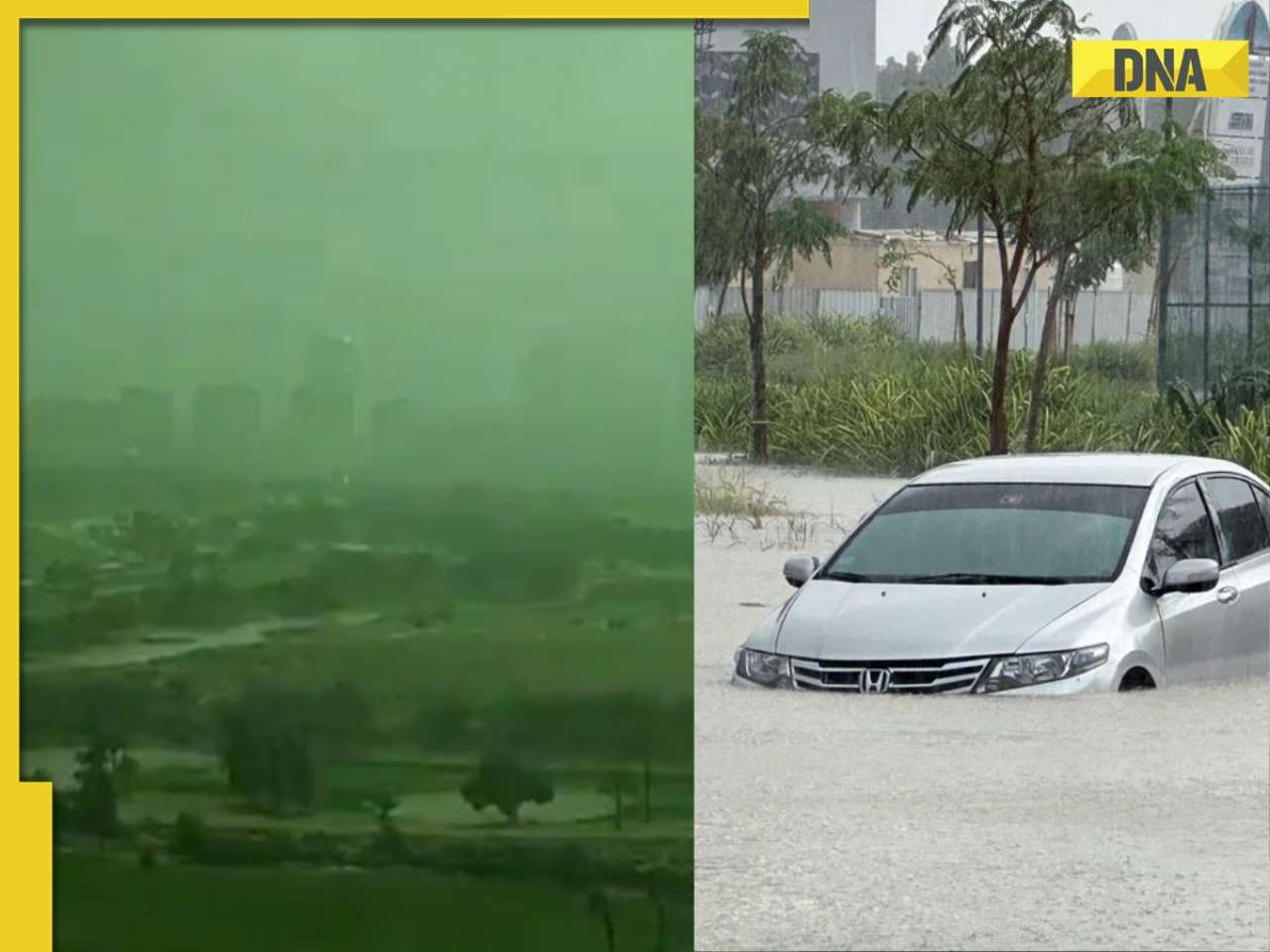 Watch: Dubai’s sky turns green amid heavy rainfall and storm, video goes viral