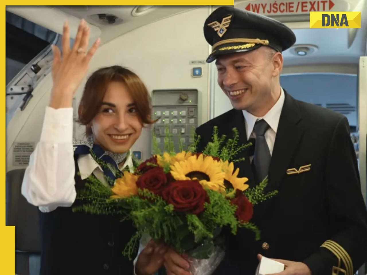 Viral video: Pilot proposes to flight attendant girlfriend before takeoff, internet hearts it