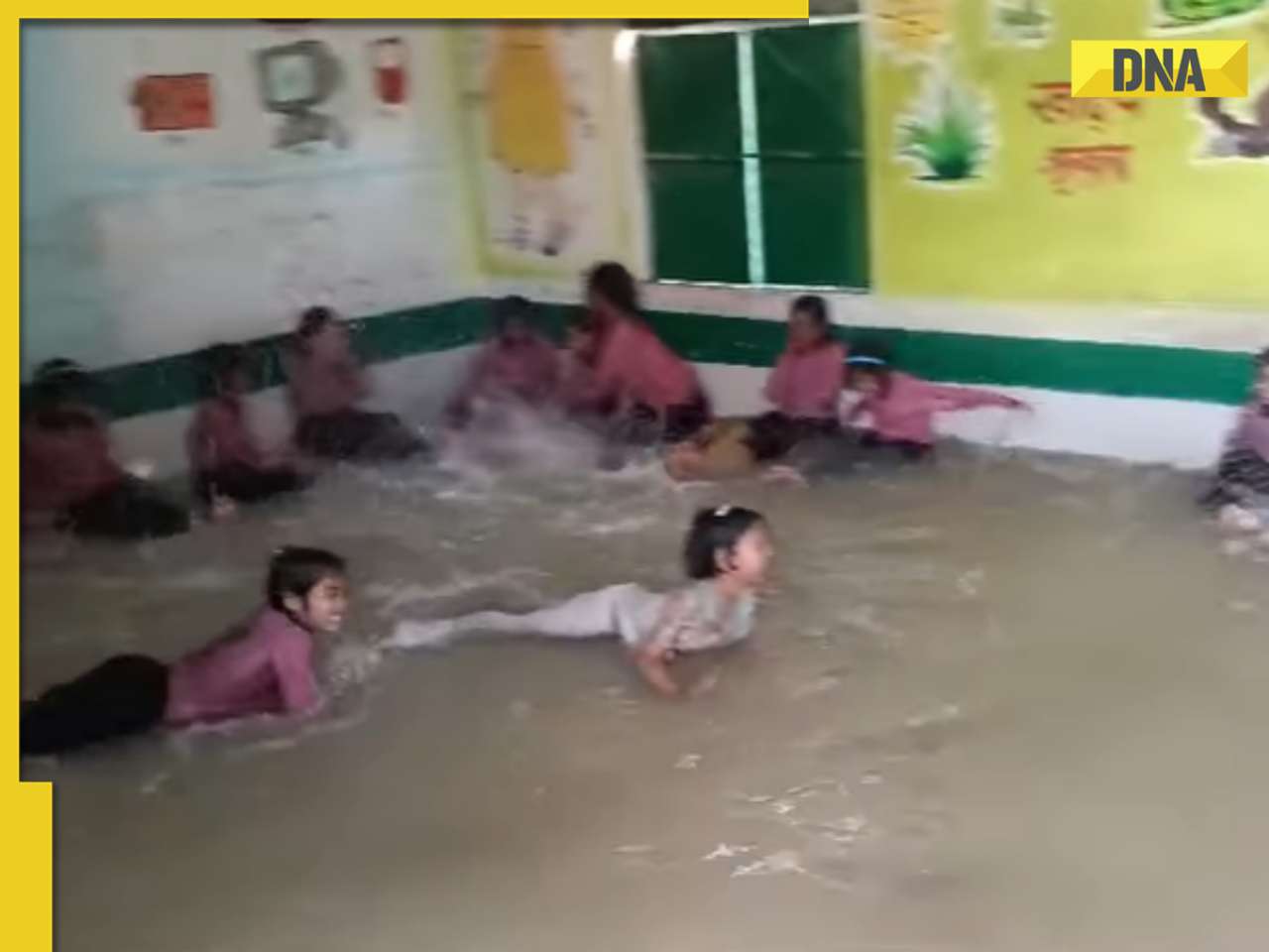 Viral video: School teachers build artificial pool in classroom for students, internet loves it
