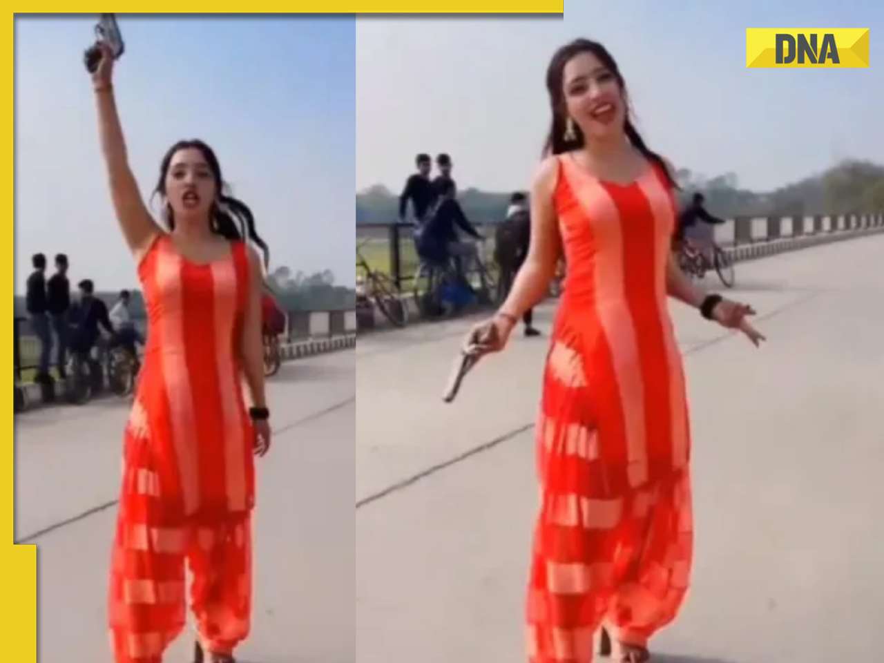 Viral video: Influencer dances with gun in broad daylight on highway, UP Police reacts
