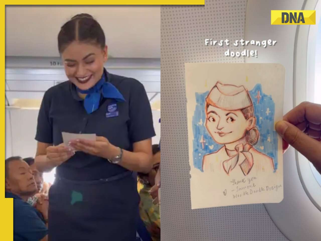 Woman sketches IndiGo air hostess mid-flight, her priceless reaction is now a viral video