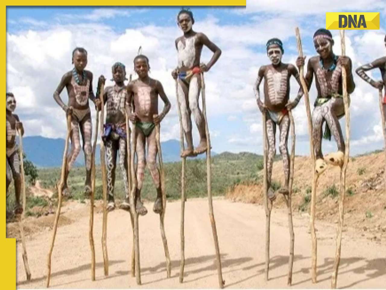 Viral video: People of this tribe walk on 10-feet-high sticks, here's the reason