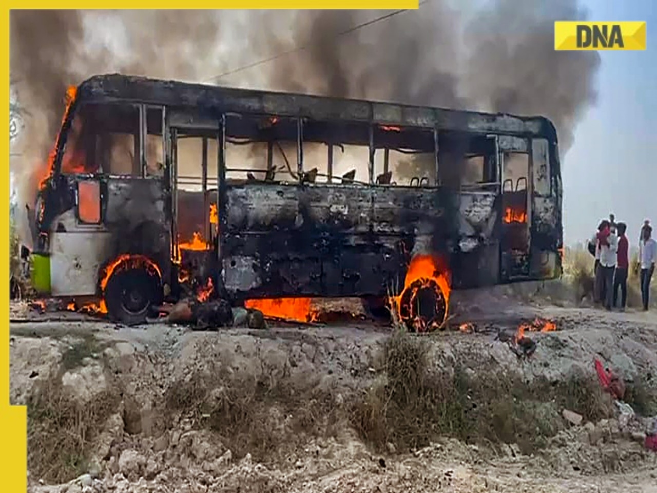 9 killed, 24 injured as bus catches fire in Haryana's Nuh