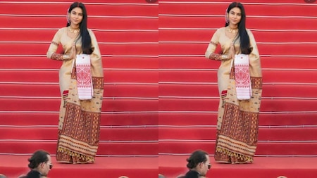 Aimee Baruah Cannes red carpet look
