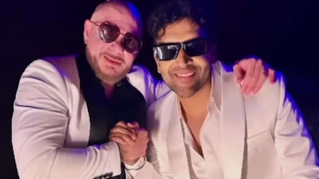 Pitbull and Guru Randhawa after their performance