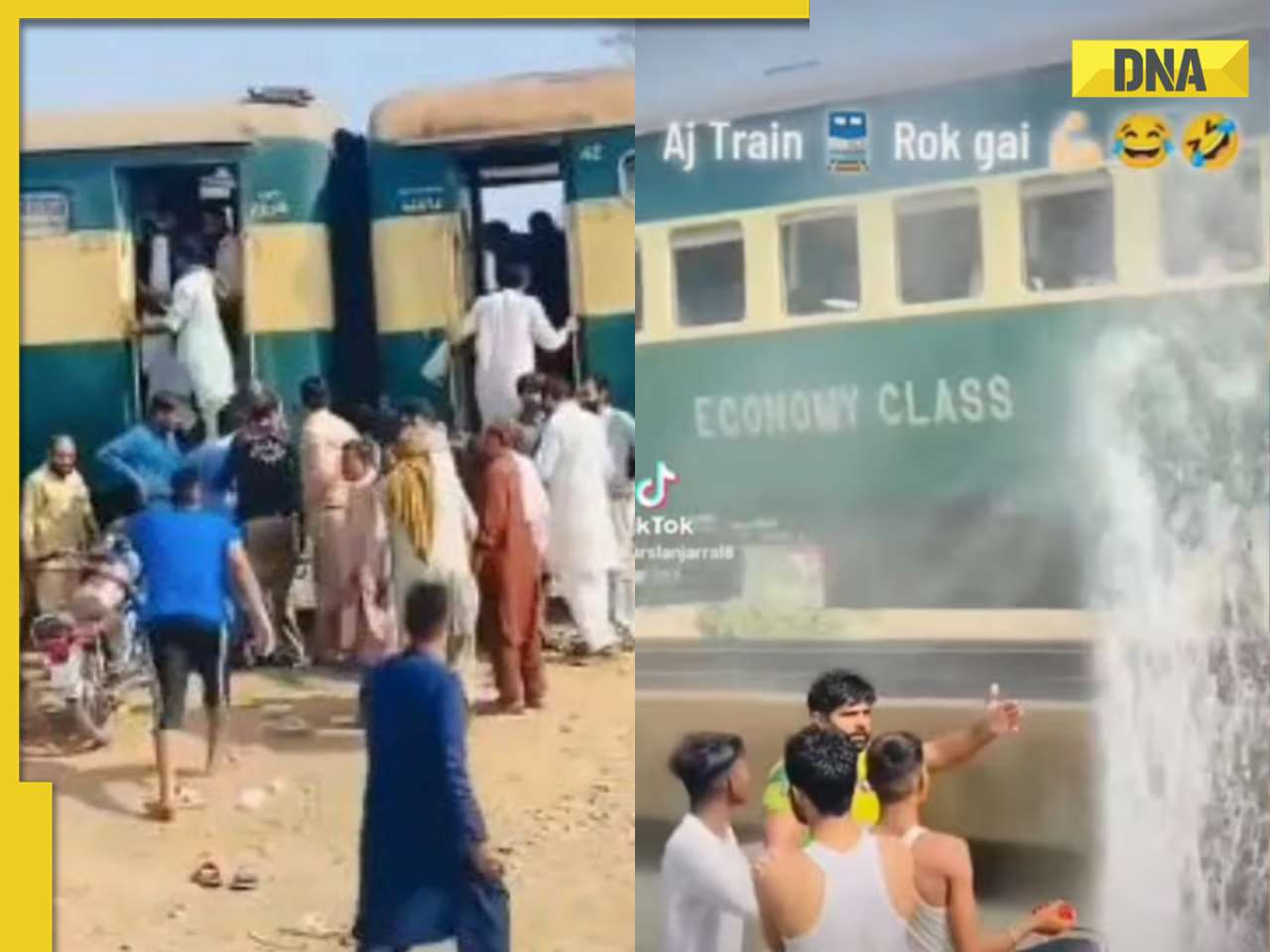 Viral video: Pranksters splash water on moving train, get thrashed by passengers and police seize bike