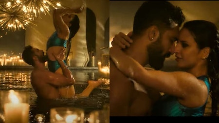 Vicky Kaushal and Triptii Dimri in swimming pool