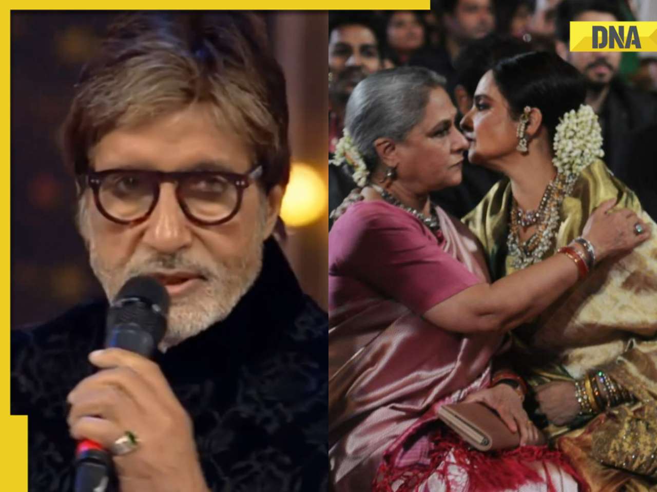 Watch: Rekha runs to hug Jaya Bachchan after Amitabh Bachchan wins Best Actor award in viral throwback video