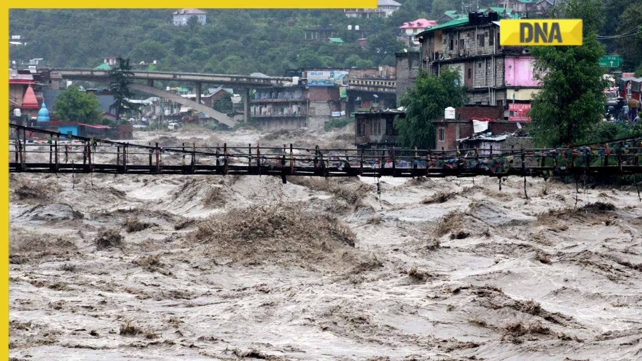 Himachal Pradesh: Footbridge, sheds washed away in flash flood due to cloudburst in Kullu, watch video