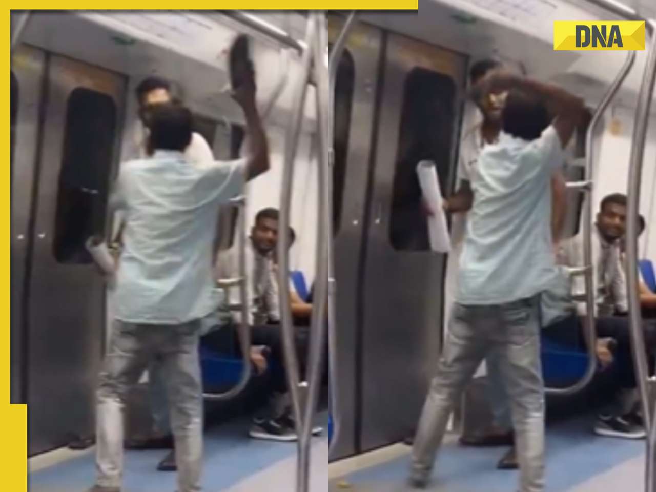 Man strikes fellow passenger with slipper inside Delhi metro, video goes viral